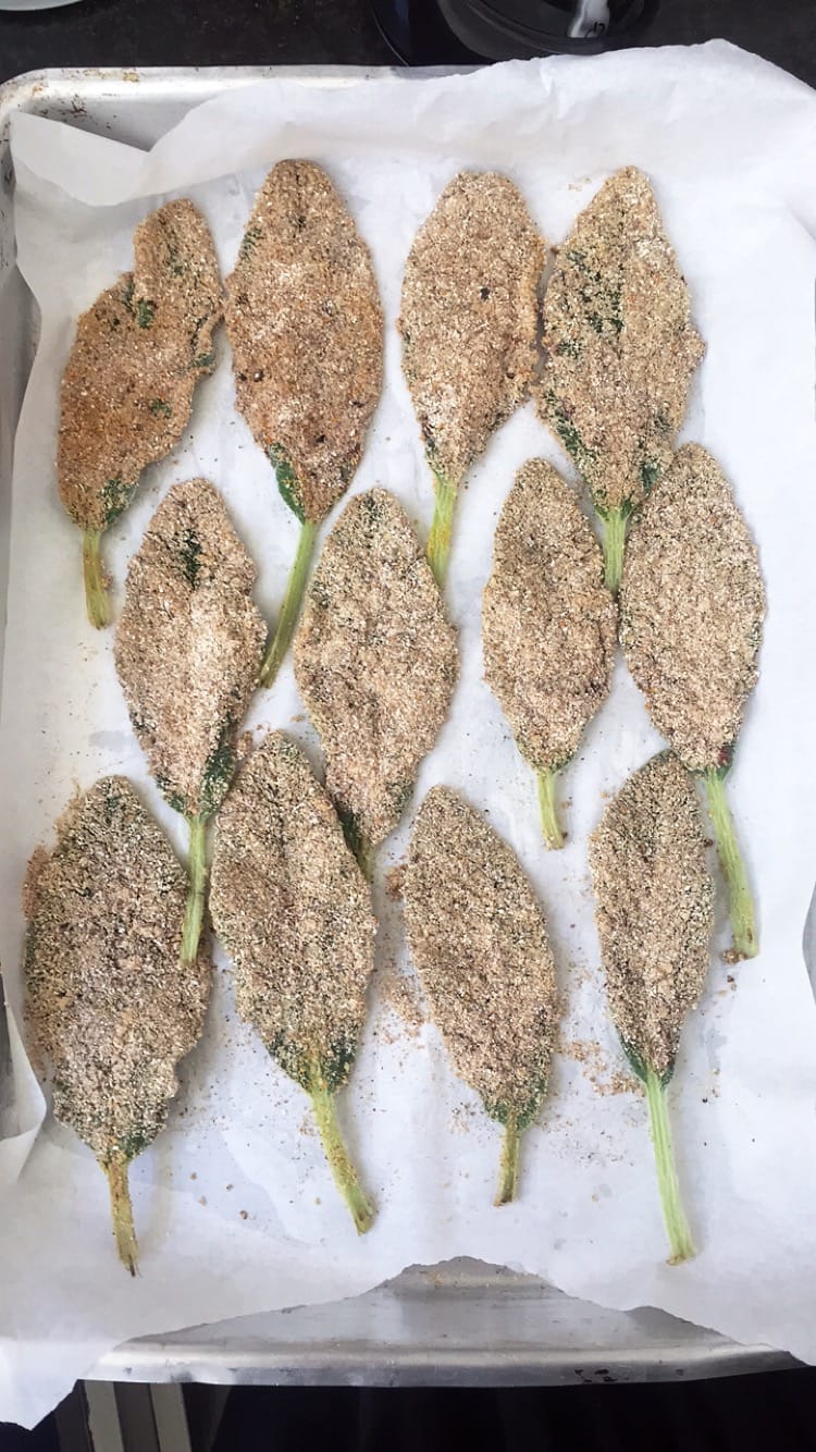 Peixinho (PANC) empanado e assado